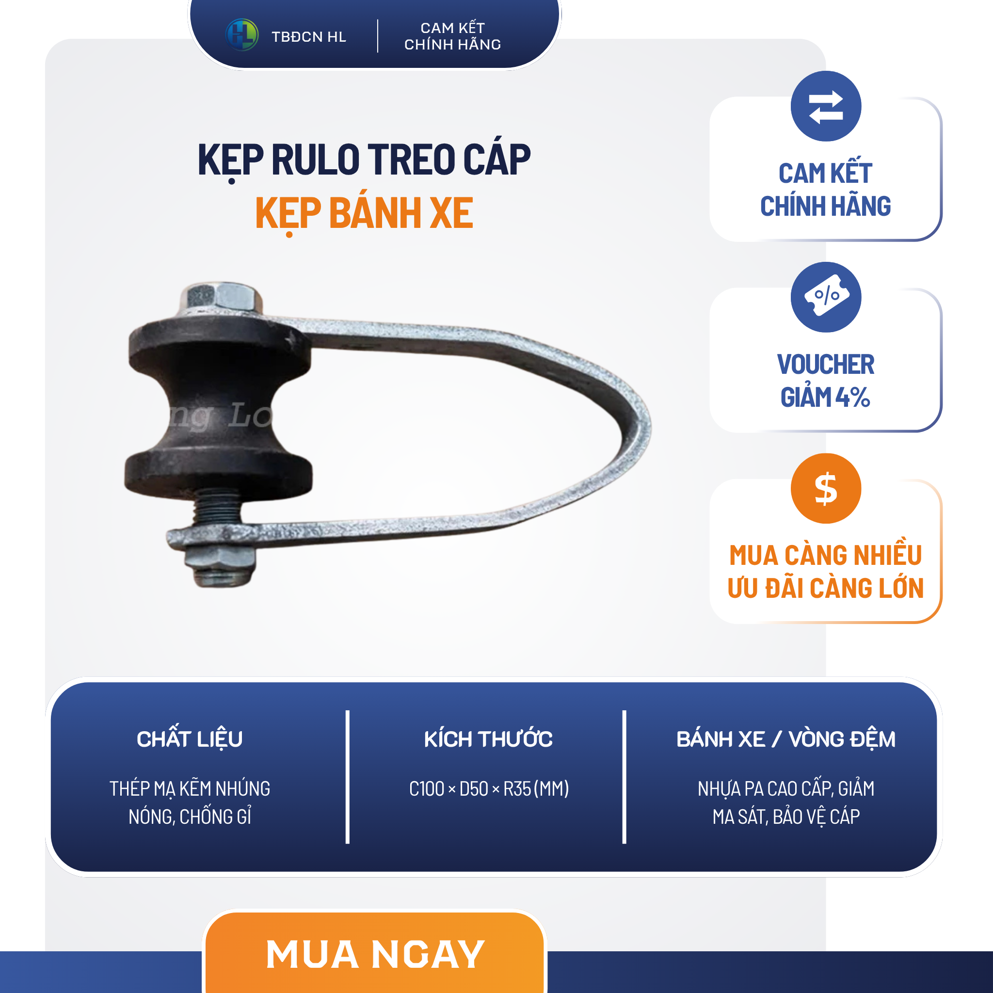 Kẹp Rulo Treo Cáp Kẹp bánh xe